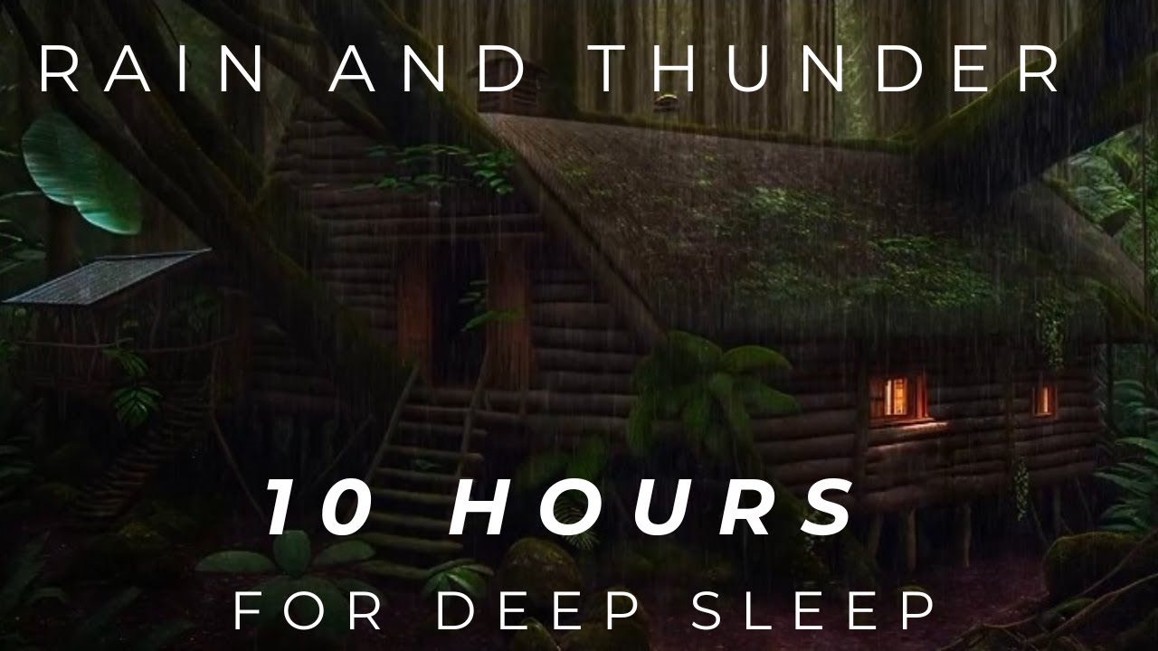 No Ads Sleep in 3 Minutes |Heavy Rain & Thunder Around a Quiet Forest Home,|Rain Sounds For Sleeping