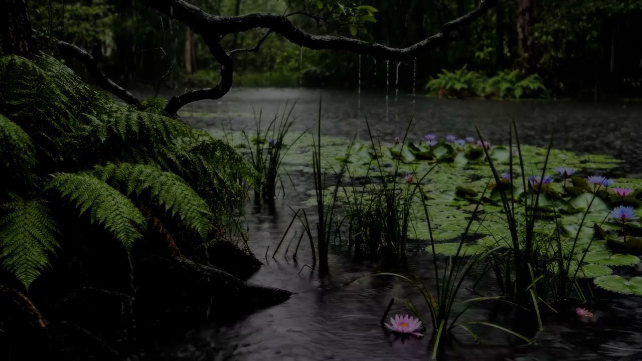 Gentle Forest Swamp Rain | Nature Sounds for Deep Sleep & Relaxation | 3 Hours Ambient Background