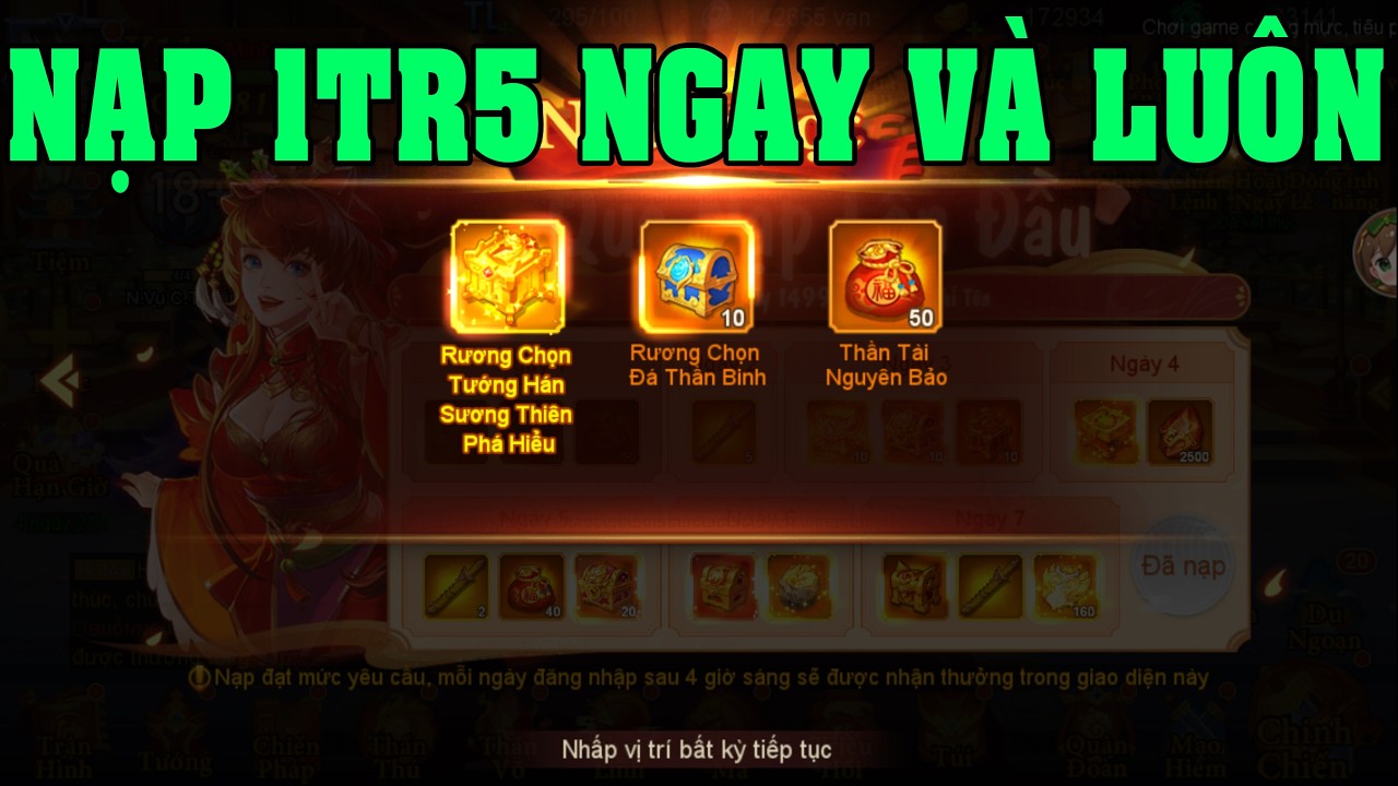 Danh Tướng 3Q Nạp 1 Triệu 5 Nhận Quà Ngay Và Luôn Chỉnh Lại Team Chờ Update Phiên Bản Mới