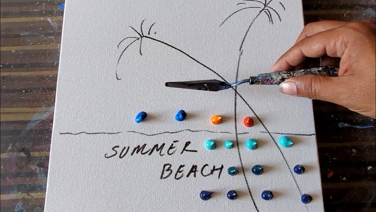 Summer Beach / Acrylic Painting Demo / Step by Step / Relaxing / Daily Art Therapy / Day #0289