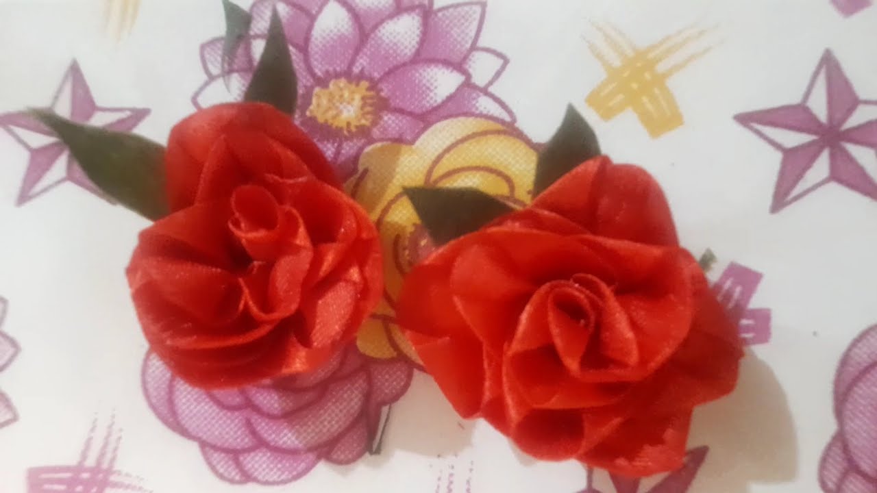 Beautiful rose flower diy #rose flower making #fabric flower #treandingvideo #decorationflower