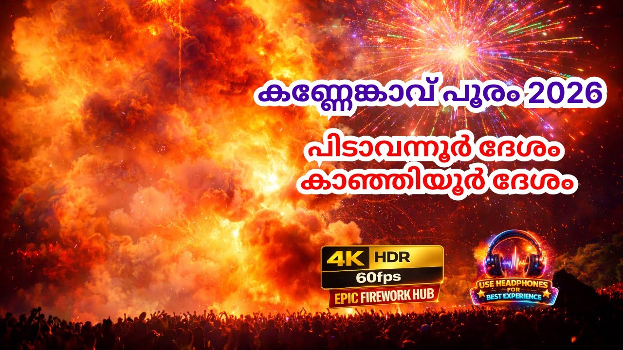 കണ്ണേങ്കാവ് പൂരം 2026 | Kannenkavu Pooram 2026 | പിടാവന്നൂർ & കാഞ്ഞിയൂർ ദേശം വെടിക്കെട്ട്