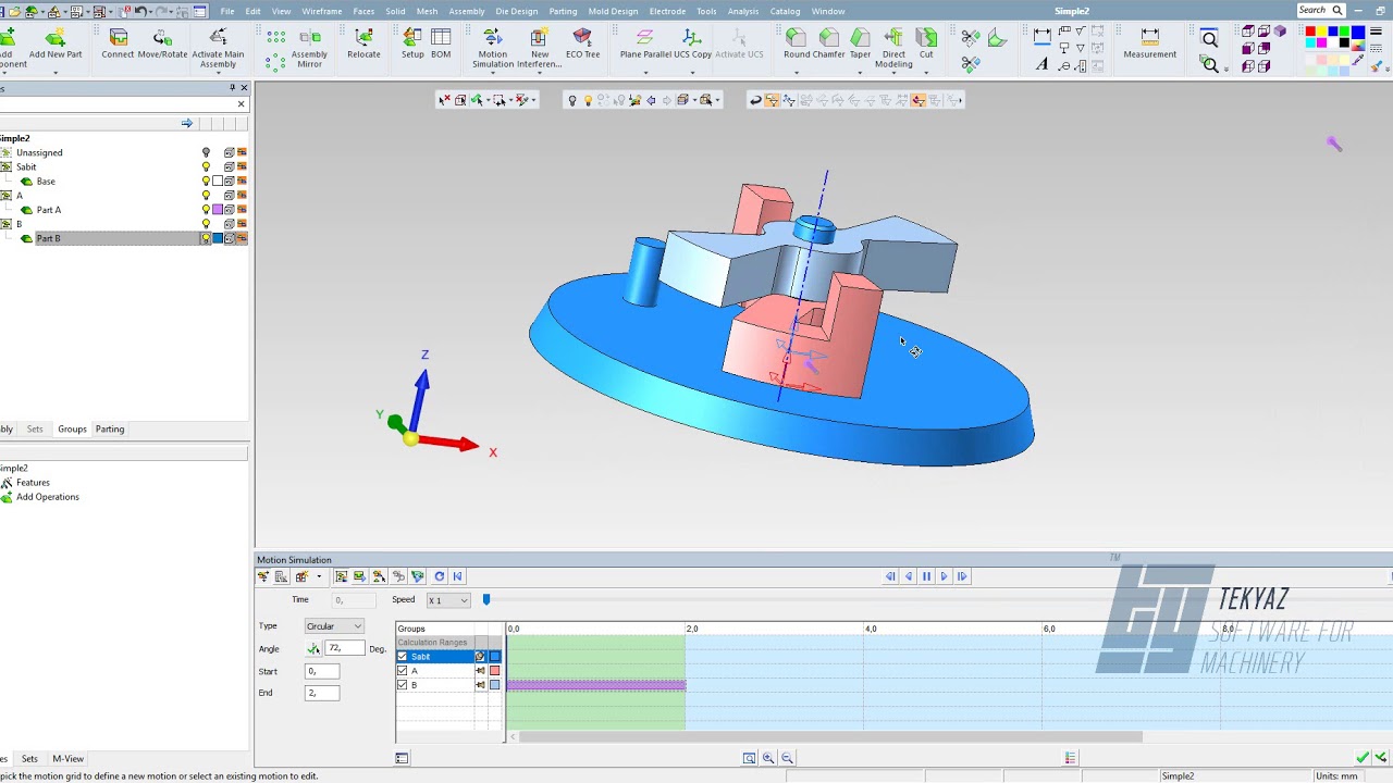 Motion Simulation, Cimatron, 3D, Hareket Similasyonu