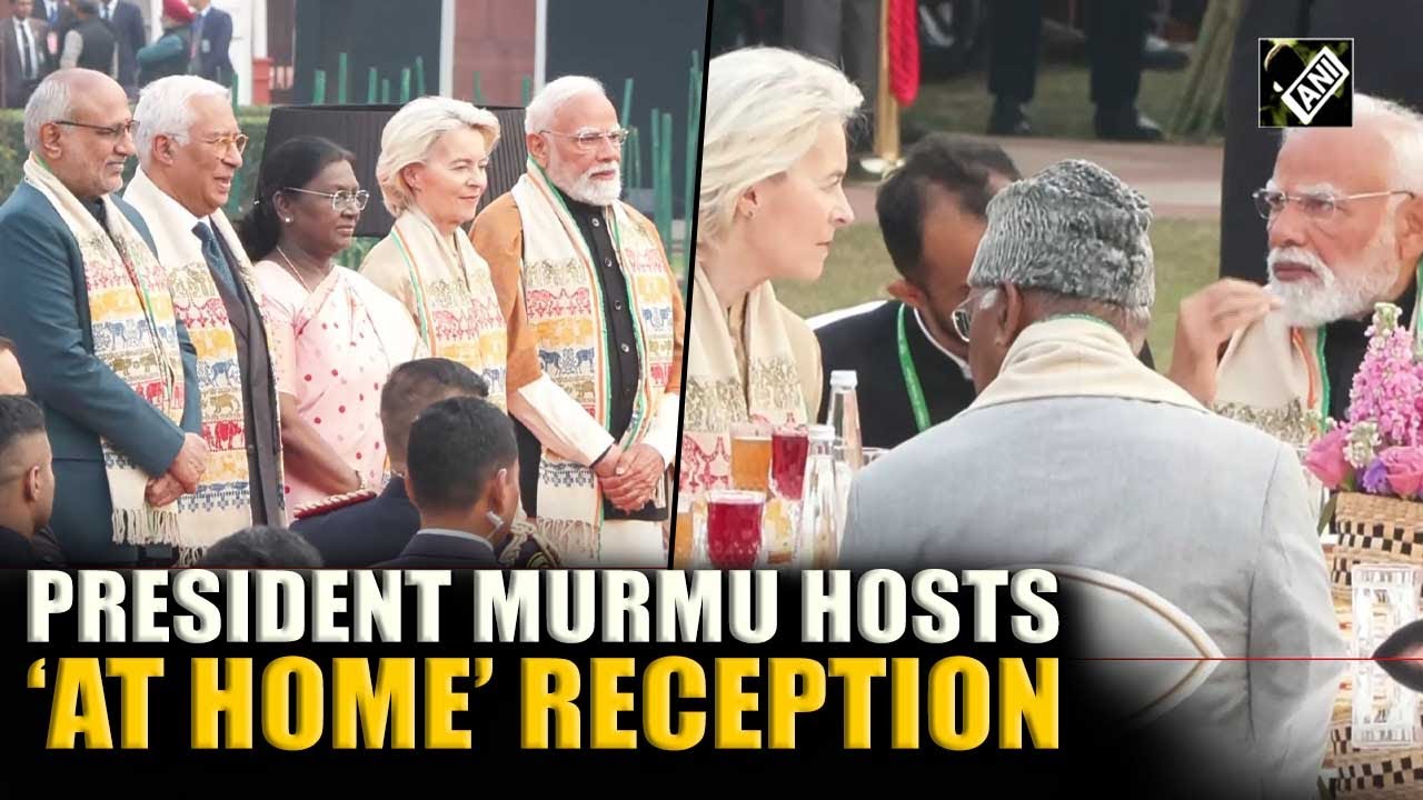 President Murmu hosts 'at home ' reception at Rashtrapati Bhavan |PM Modi | Ursula Von | Costa