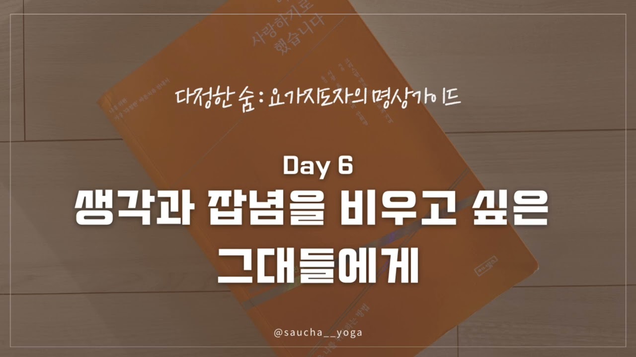 [Day 6] 꼬리에 꼬리를 무는 잡념, 10분 만에 멈추는 법 | 생각 비우기 명상