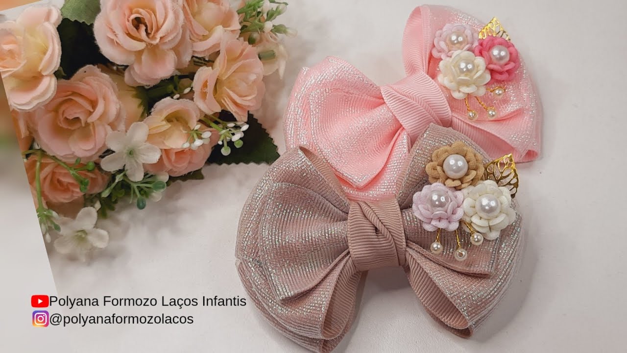 Laço Cruzado Duplo - How To Make a children's bow by Polyana Formozo