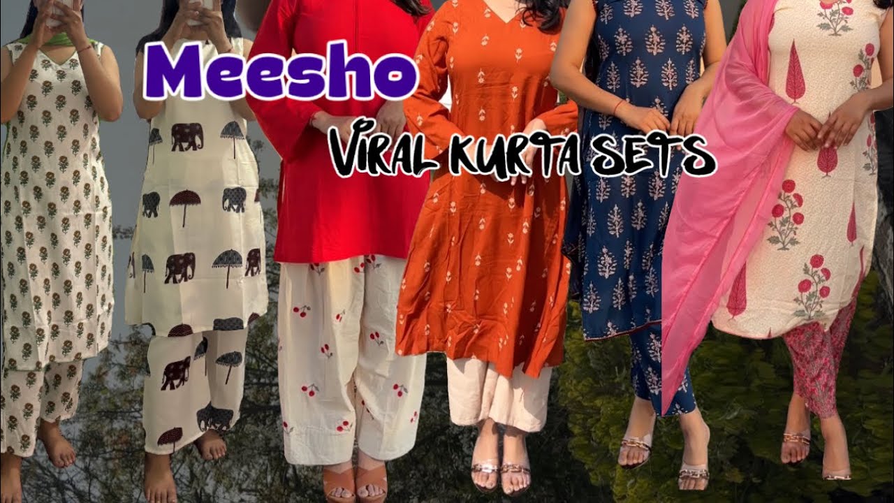 Viral kurta set haul from Meesho | Cotton kurta set haul | sundar kurta set haul |#meesho #fashion 