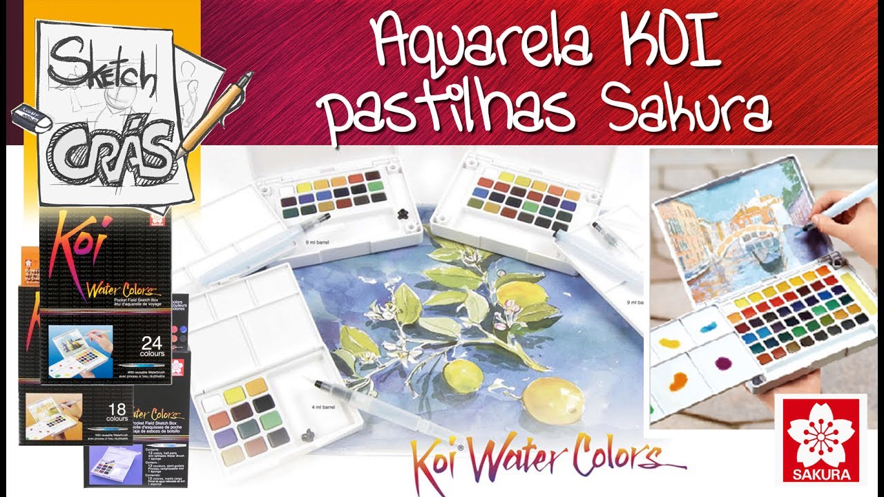 Aquarela Pastilhas Sakura KOI, Análise completa - Sketch Crás