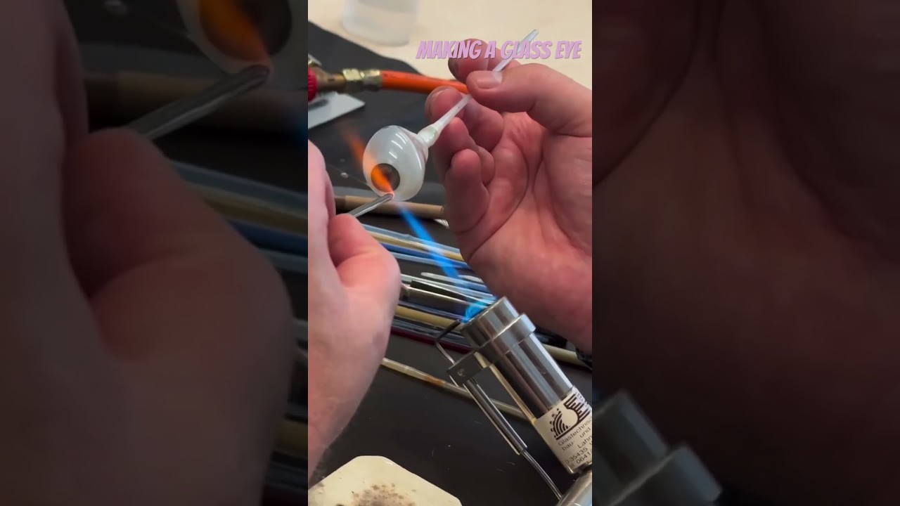 How to make a blown glass eye ! #glassart #glasseye #glassblowing #jeromebaker #glass #art #fashion