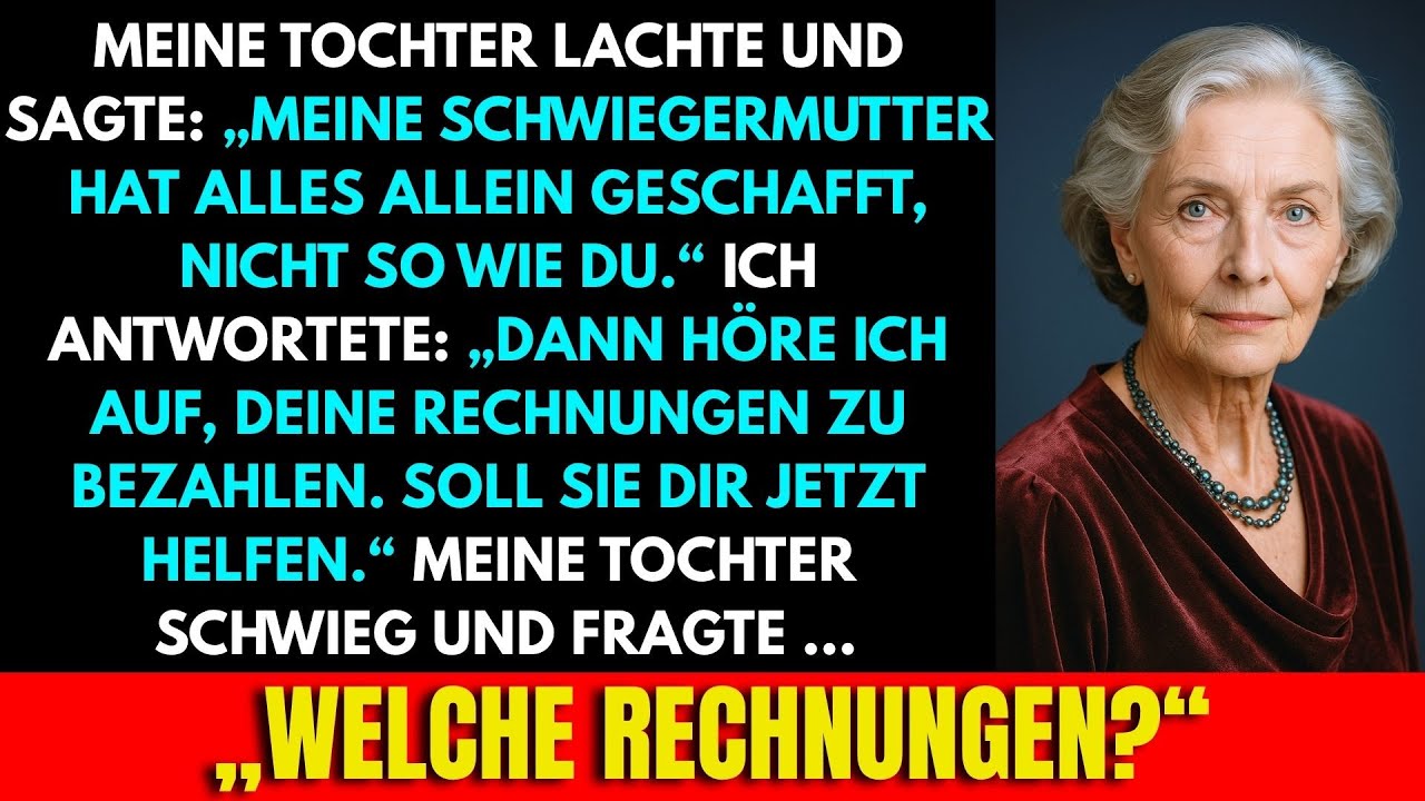 Meine Tochter Lachte Und Sagte: Meine Schwiegermutter Schaffte Alles Allein, Nicht Wie Du