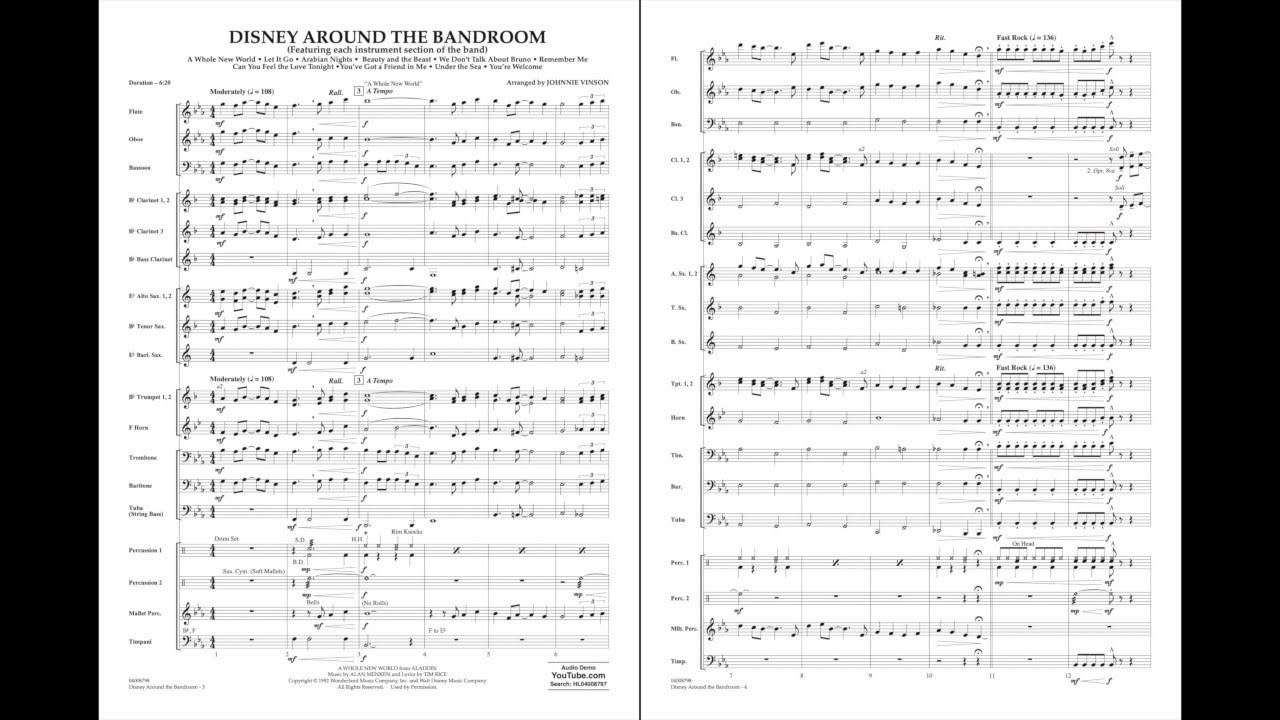 Disney Around the Bandroom arranged by Johnnie Vinson