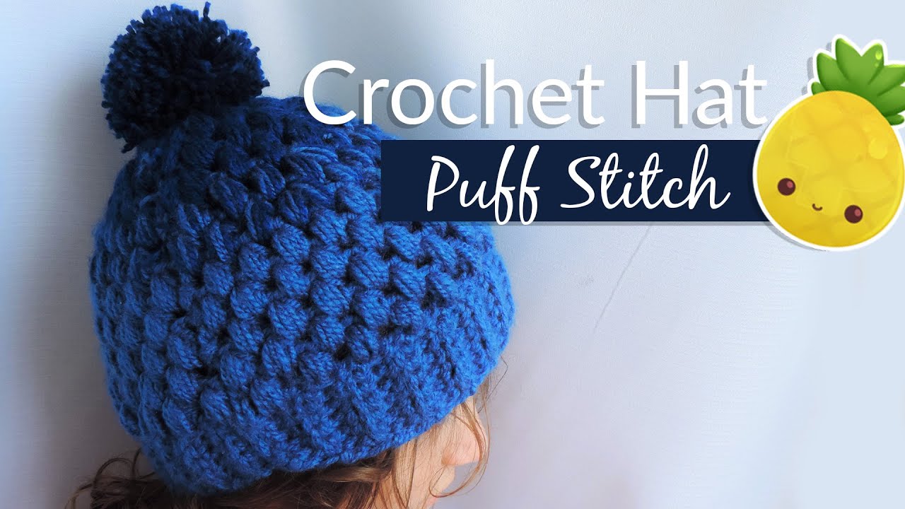 Gradient hat with puff stitch - Crochet / Gorrito en punto piña