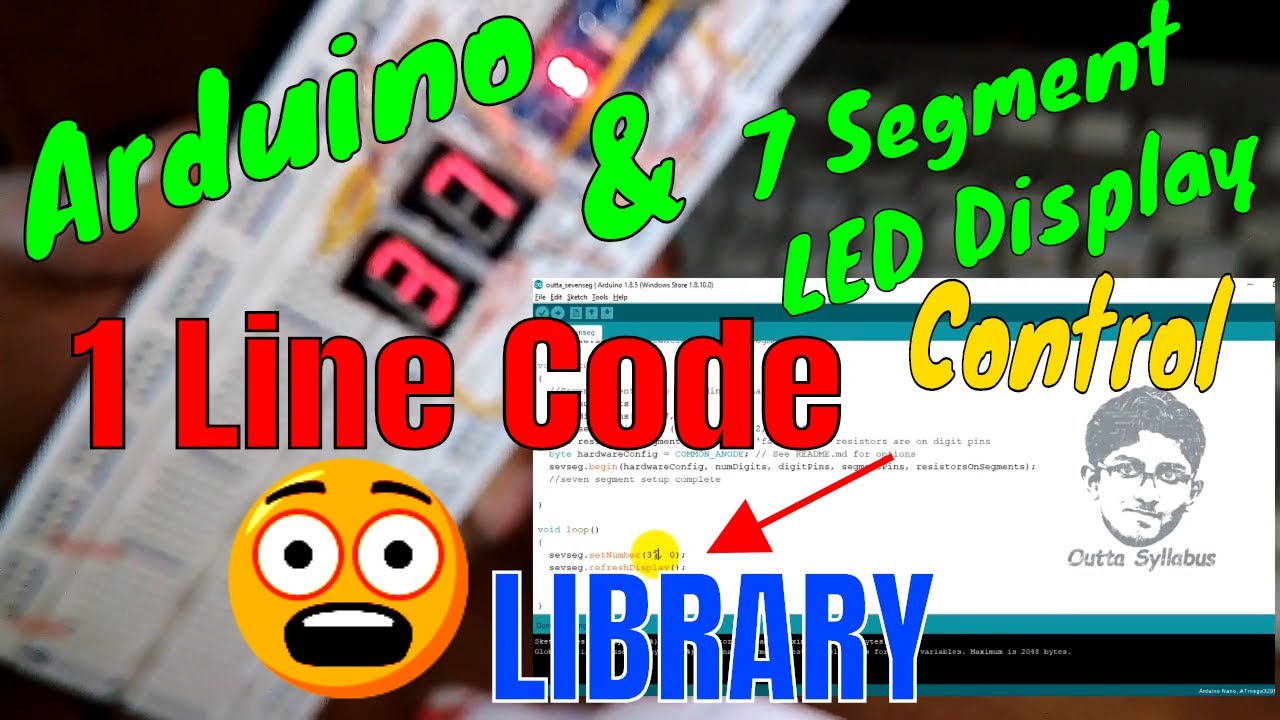 Arduino and 7 segment LED Display control using Library Tutorial, Super Easy