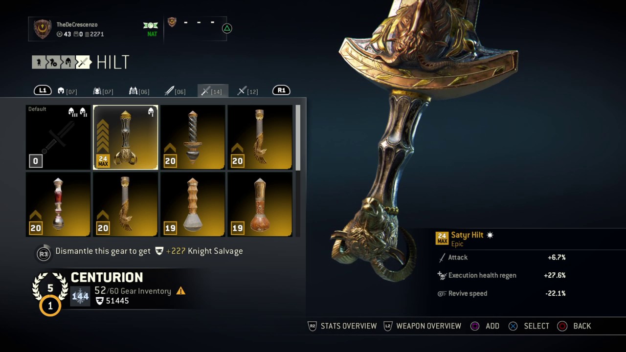 CENTURION | Gold Epic Gear | Satyr White Star Weapon Set