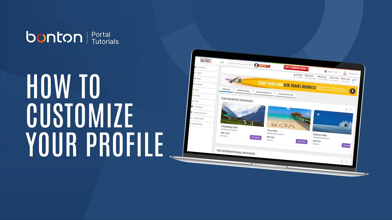 How to Customize Your Profile in Bonton Holidays? | B2B Travel Portal | White Label Program