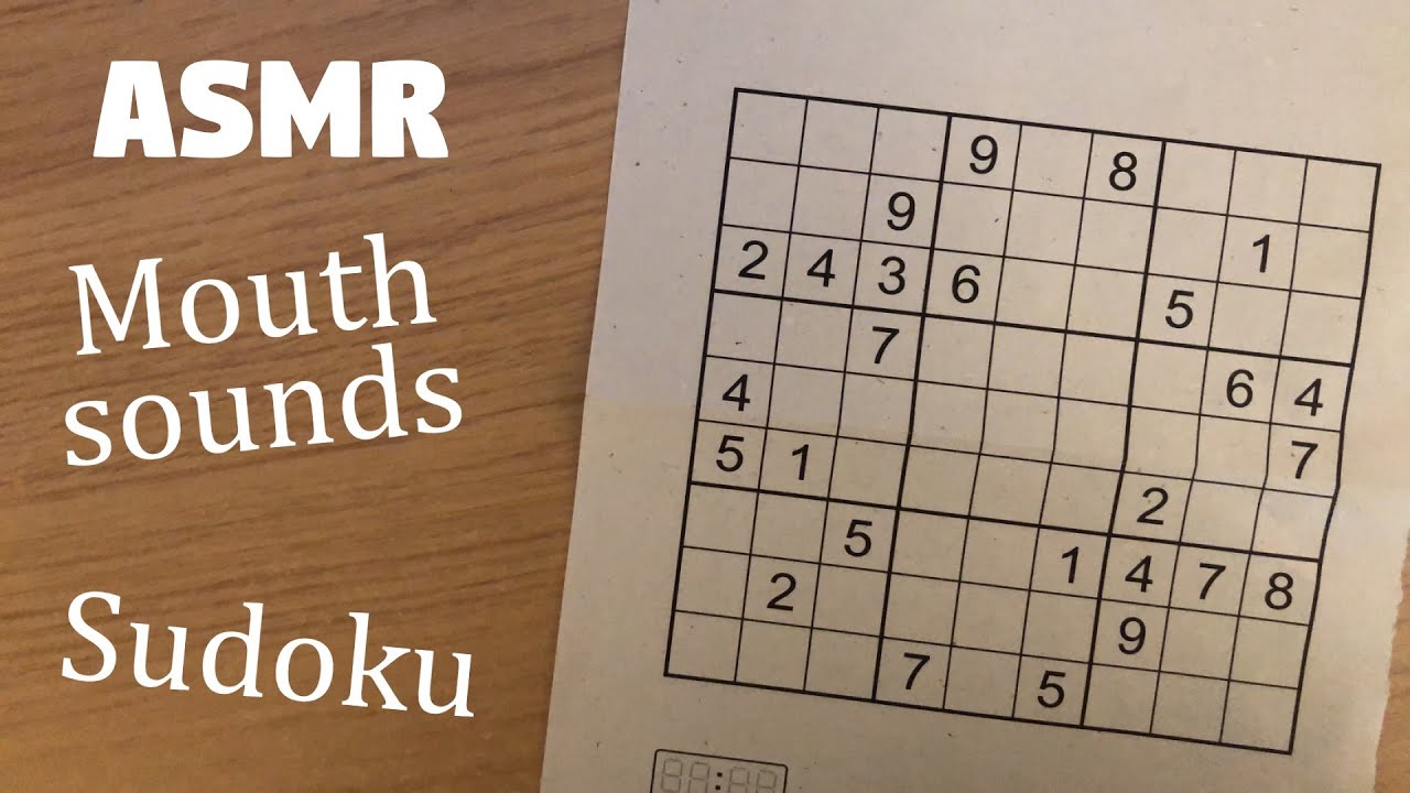 [ASMR] Relaxing Sudoku Puzzle with Mouth Sounds (Whispered)