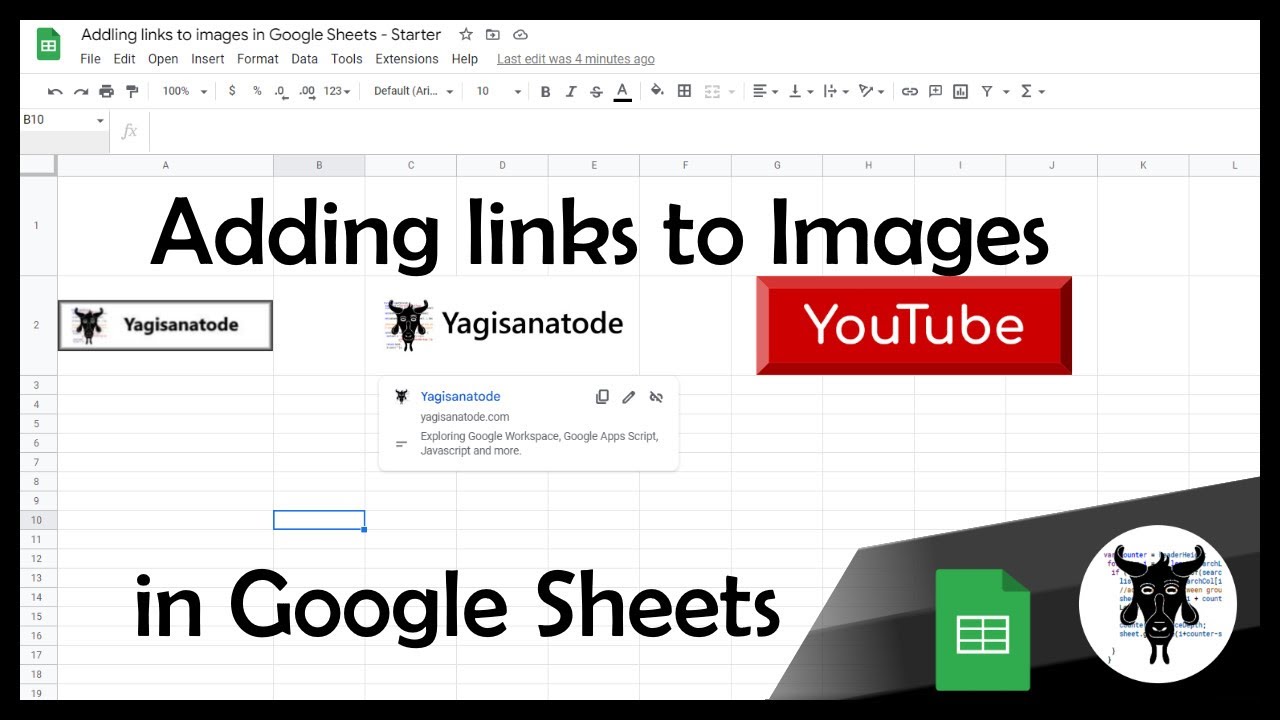 Добавление ссылок на изображения в Google Таблицах