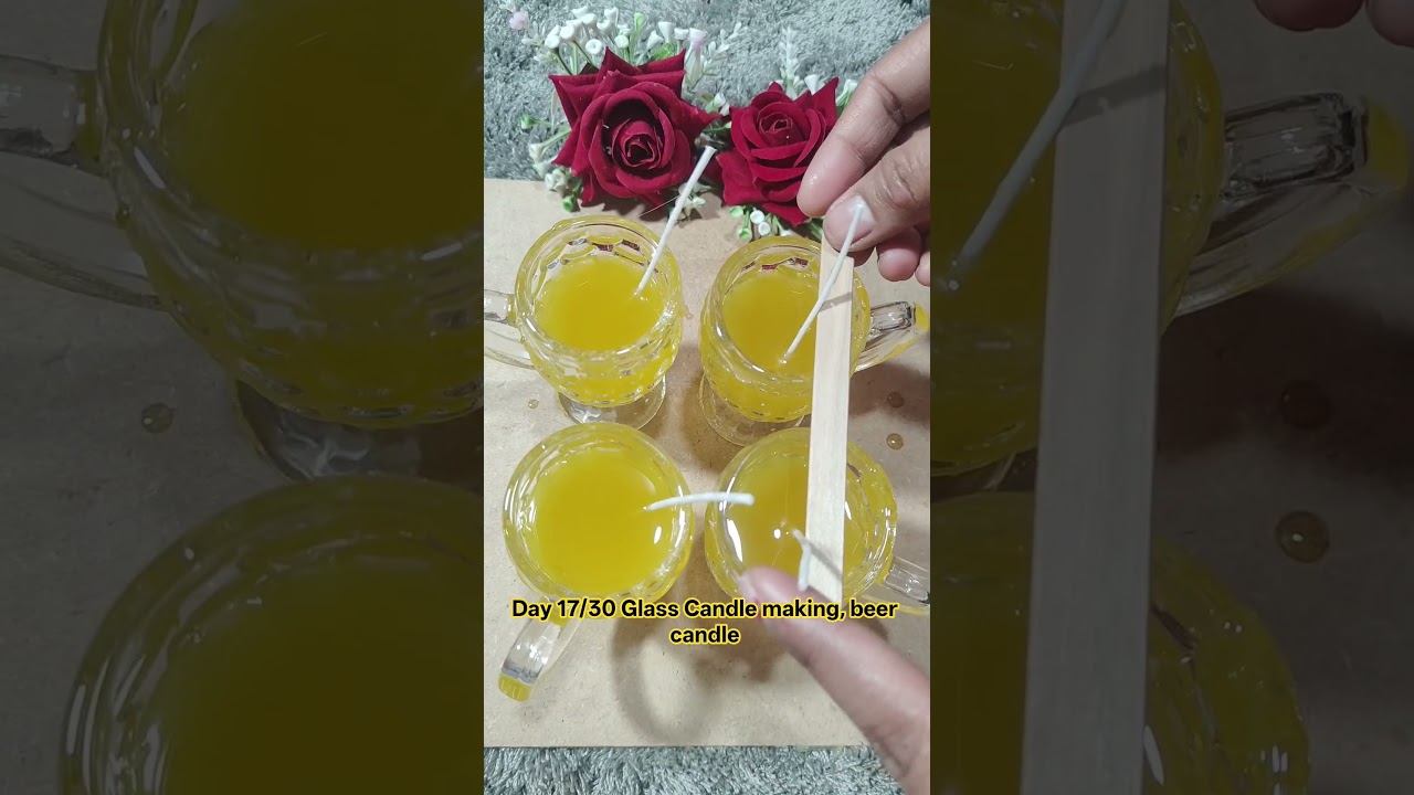 Day 17/30 🍻 Beer Glass Candle | Realistic Gel Wax Candle 
