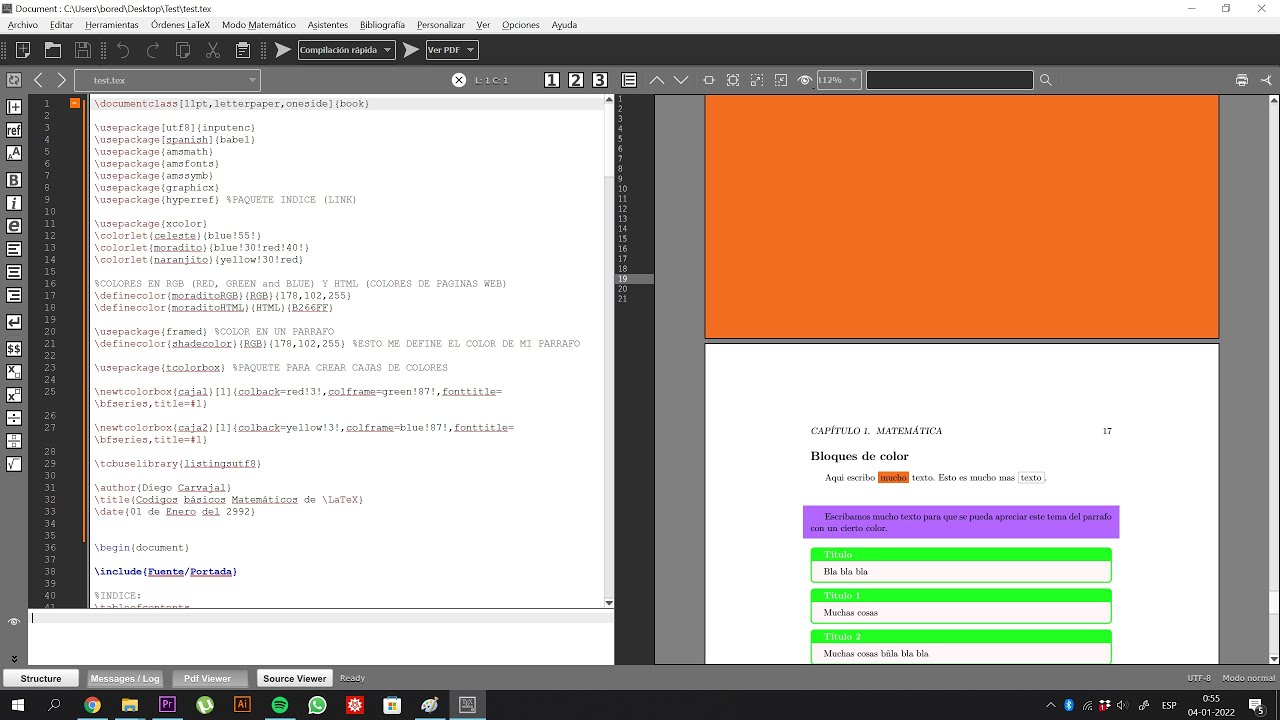 Introducción a Ingeniería - 9 | LaTeX: Colores + Bloque de Colores