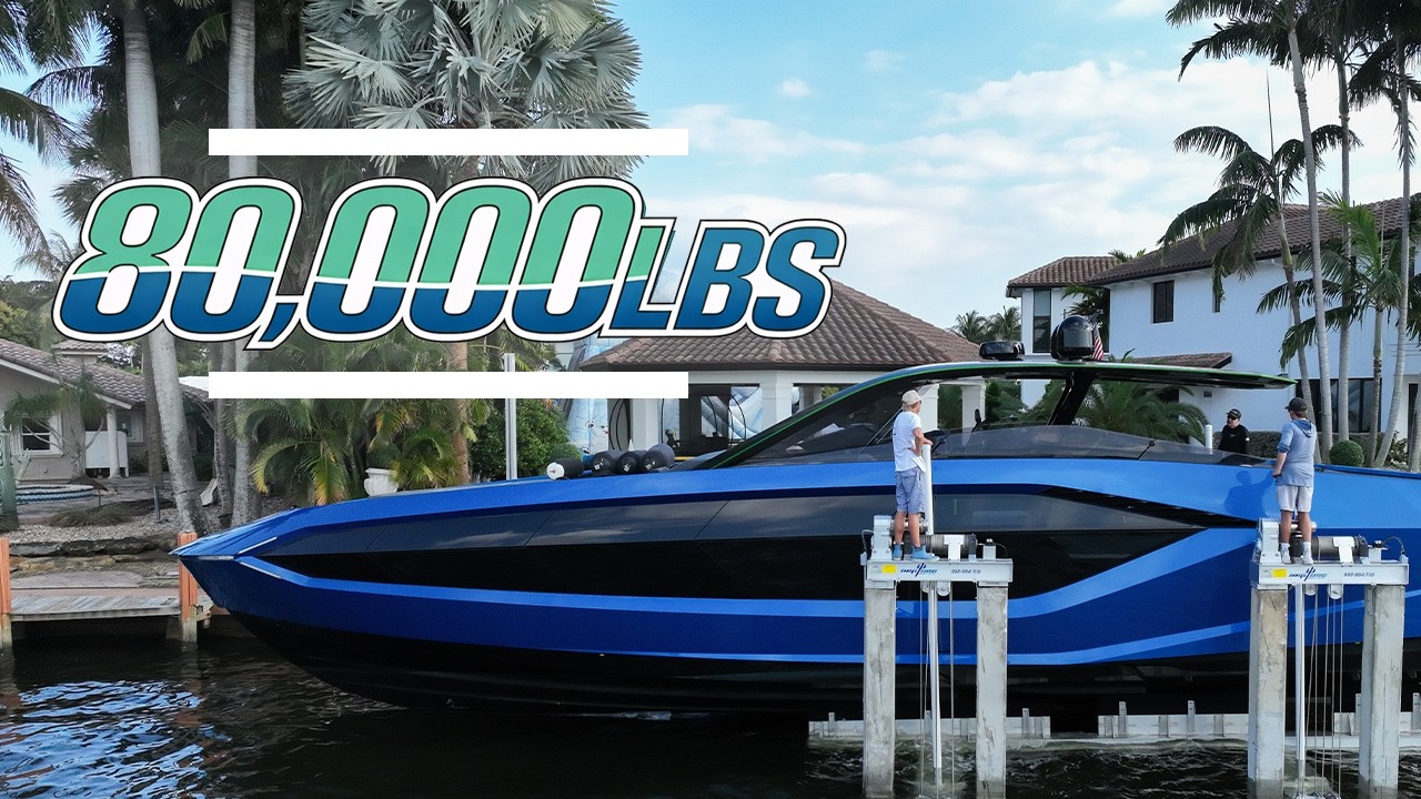 80,000lb Neptune Boat Lift X Tecnomar Lamborghini 63