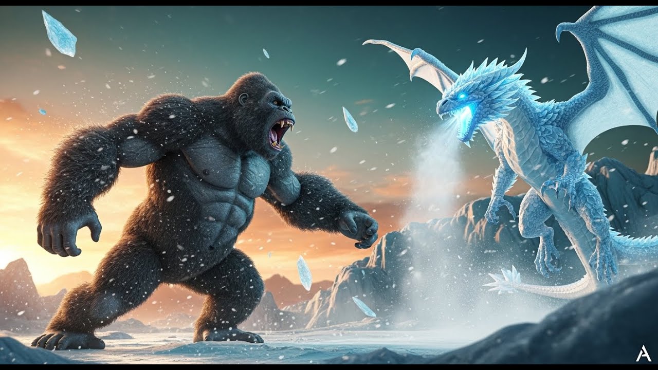King Kong vs. Ice Dragon - Epic Cinematic Battle