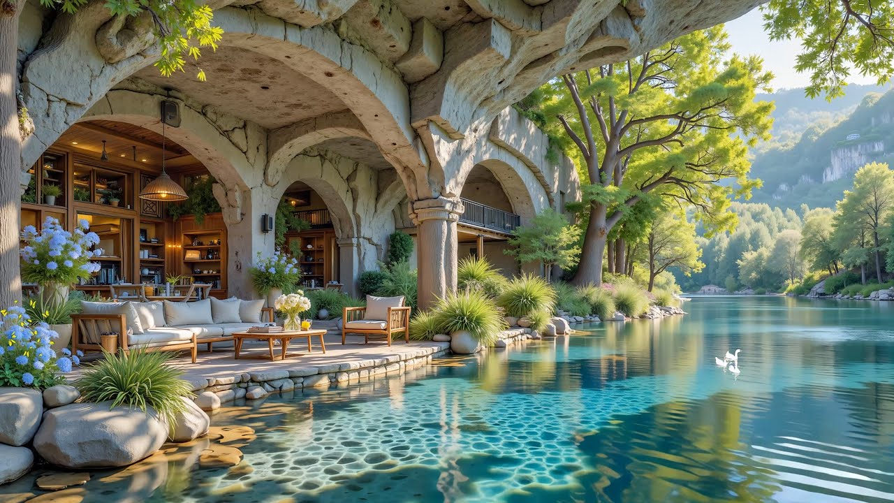 Tranquil Piano In Beautiful Lake 🎹 Peaceful Sounds for a Quiet Night