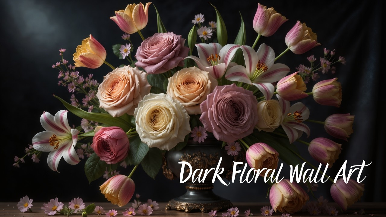 4K Dark Floral Wall Art for TV | Dutch Master Style Painting (1 Hour, Silent)