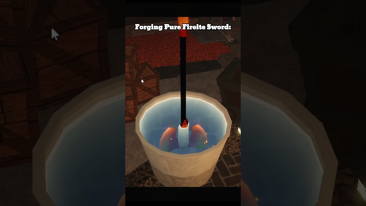 Forging Pure Fireite Sword! The Forge  #roblox #theforge