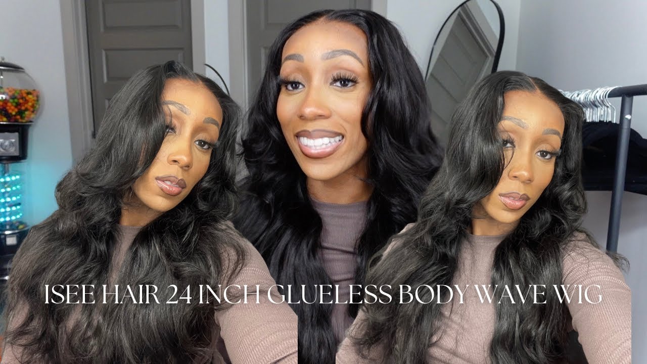 ISEE HAIR 24 INCH WEAR N GO BODY WAVE WIG UNBOXING AND INSTALL