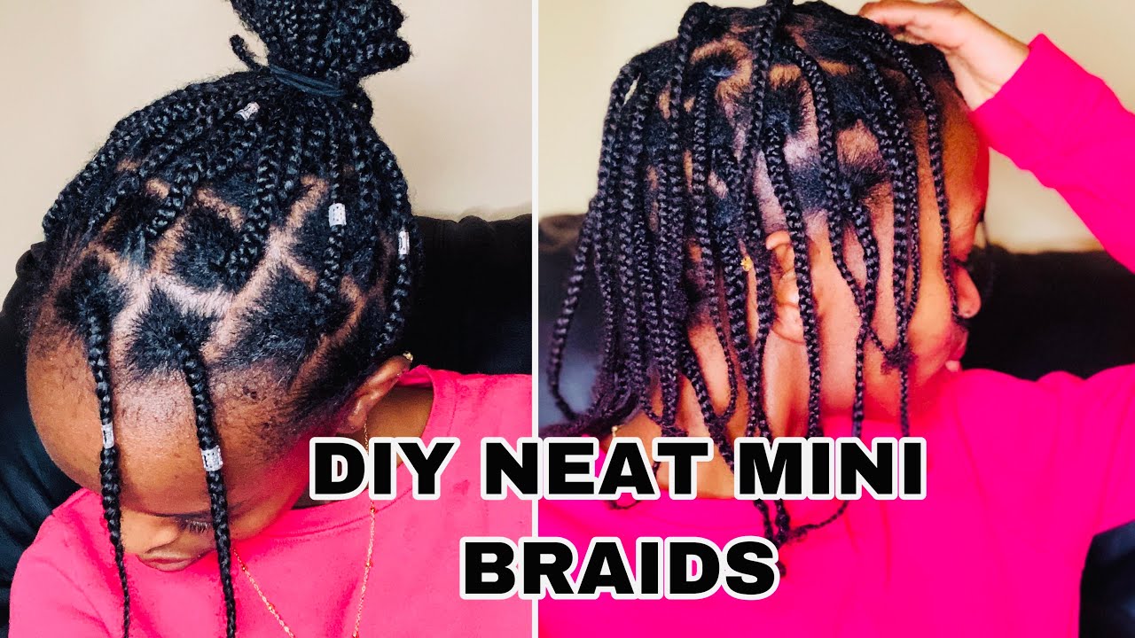 DETAILED CUTE MINI BRAIDS TUTORIAL ON SHORT TO MEDIUM NATURAL HAIR (PROTECTIVE HAIRSTYLES)