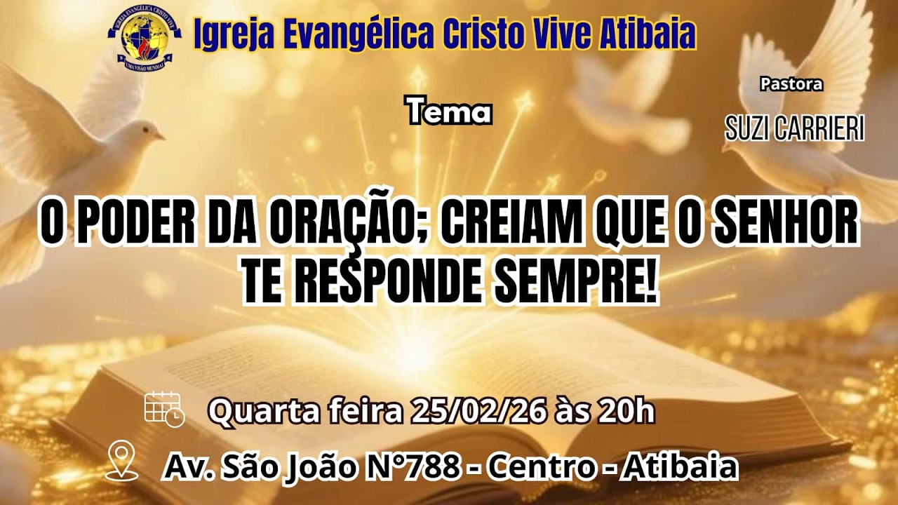 O PODER DA ORAÇÃO; CREIAM QUE O SENHOR TE RESPONDE SEMPRE!
