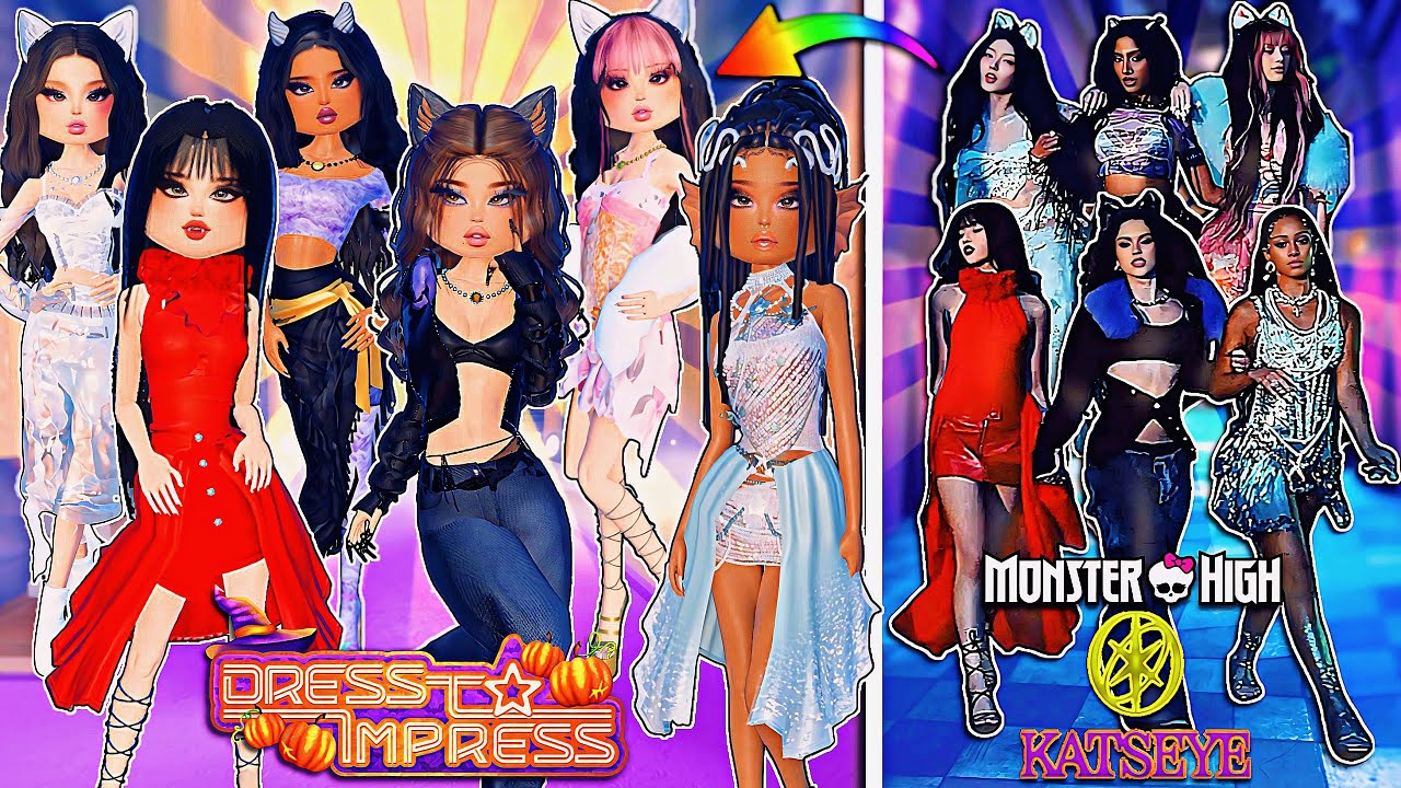 Только участницы KATSEYE в ПЛАТЬЯХ, КОТОРЫЕ ВПЕЧАТЛЯЮТ из музыкального клипа MONSTER HIGH! | ROBLOX