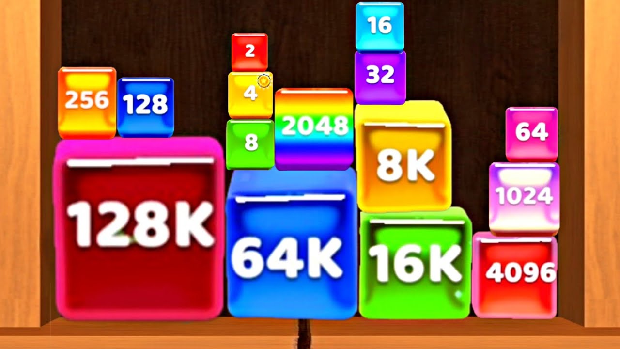 Jelly Cubes 2048 - Level Up Cube, Satisfying ASMR Gameplay Walkthrough Android iOS