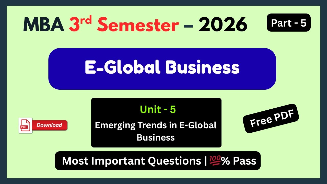 Emerging Trends in E-Global Business Unit 5 | M-Commerce, AI, Crypto & AR | MBA@FinalFocusYt  #egb