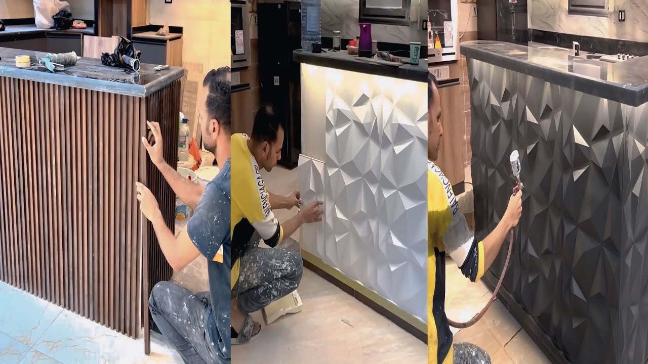 2 Genius DIY Ideas to Instantly Upgrade Your Kitchen Bar | Modern Wood & PVC Tile Makeover