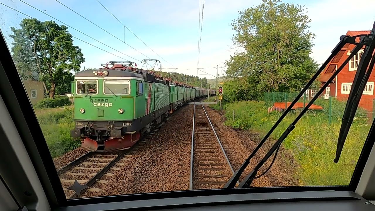 Borlänge-Grums från förarplats / Cabinerit / Führerstandsmitfahrt