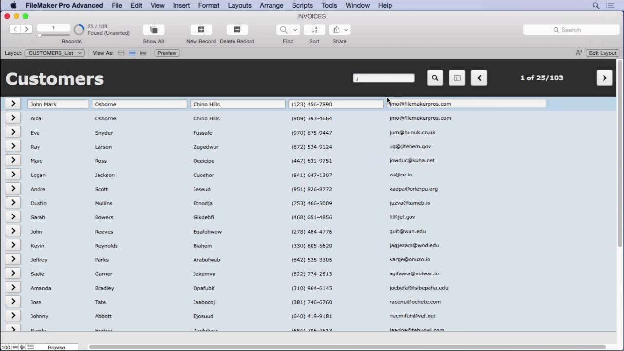 List View Filter in FileMaker