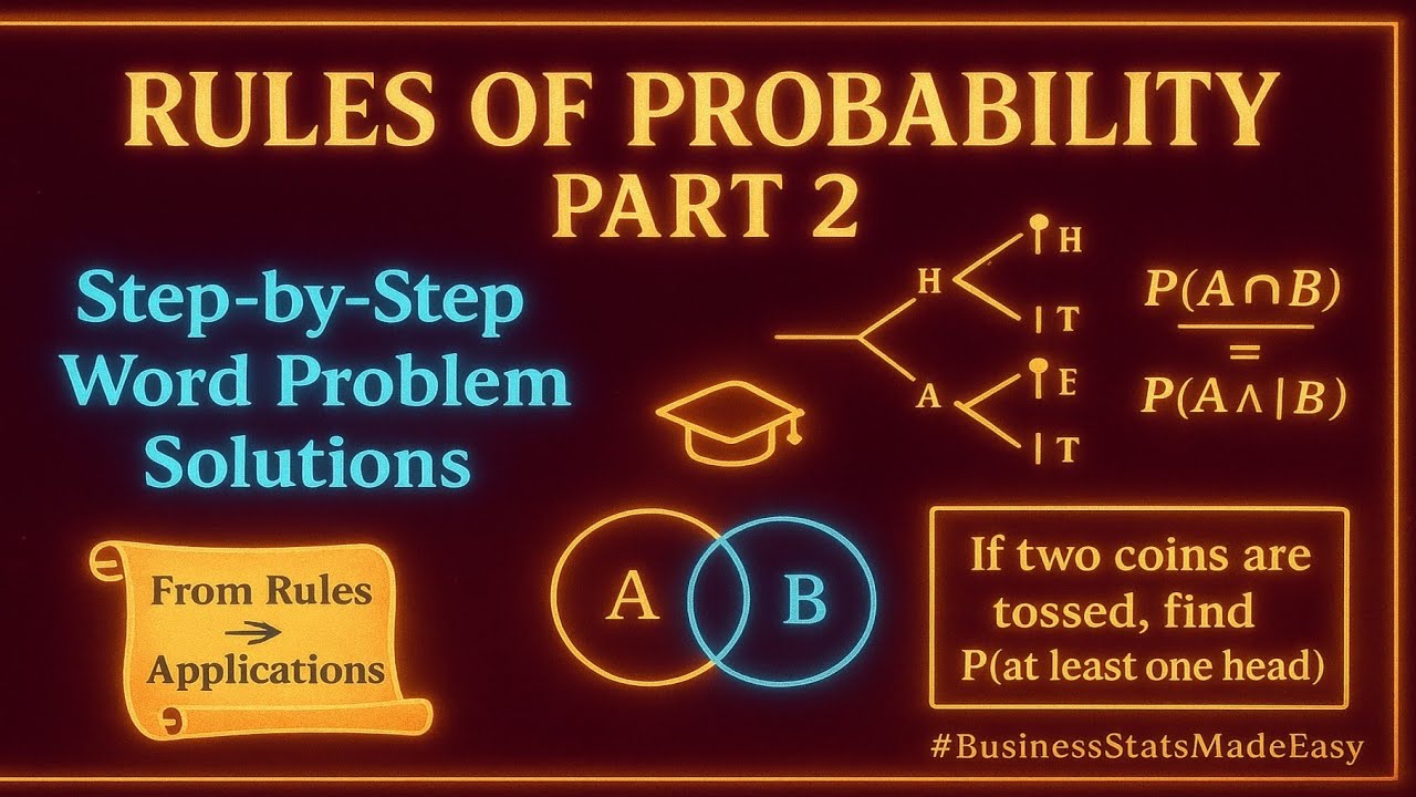 Mastering Probability Rules (Step-by-Step Word Problem Solutions, PART 2)