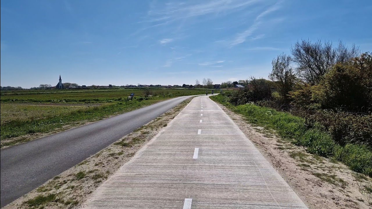 Texel op de fiets. De Bremakker naar Het Horntje. hometrainer fahrrad virtual bike ride