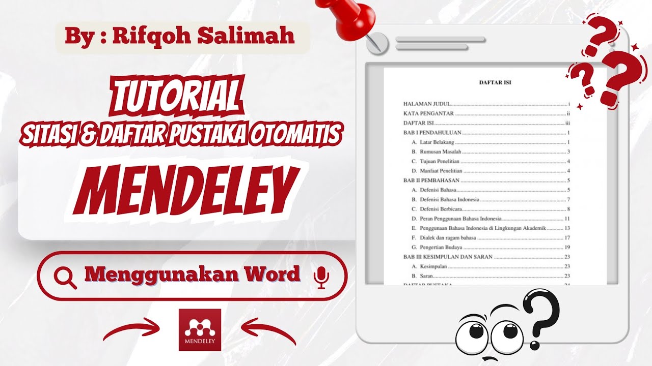 Tutorial Sitasi dan Daftar Pustaka Otomatis Menggunakan Mendeley ! MUDAH