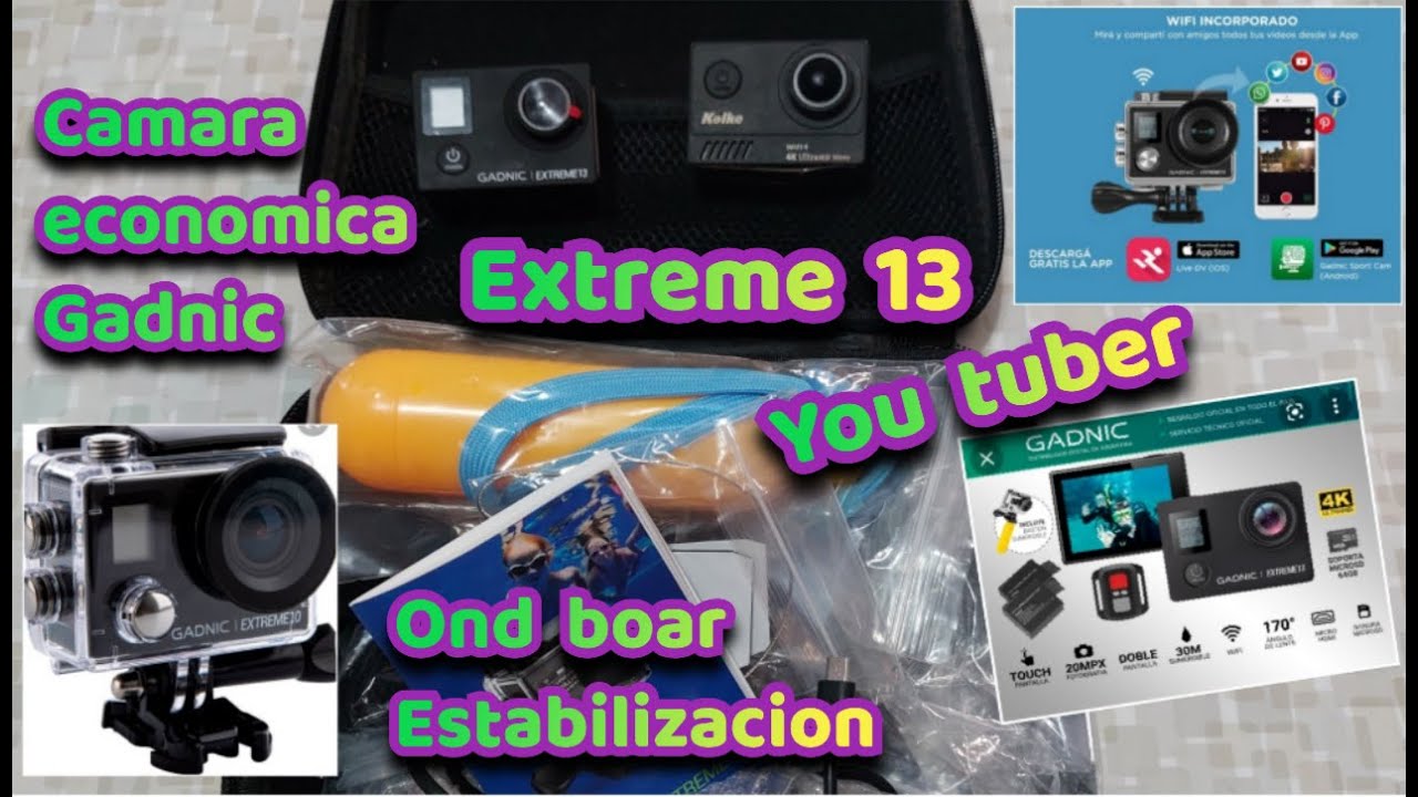CAMARA ECONOMICA PARA YOU TUBER GADNIC EXTREME 13 CON ESTABILIACION