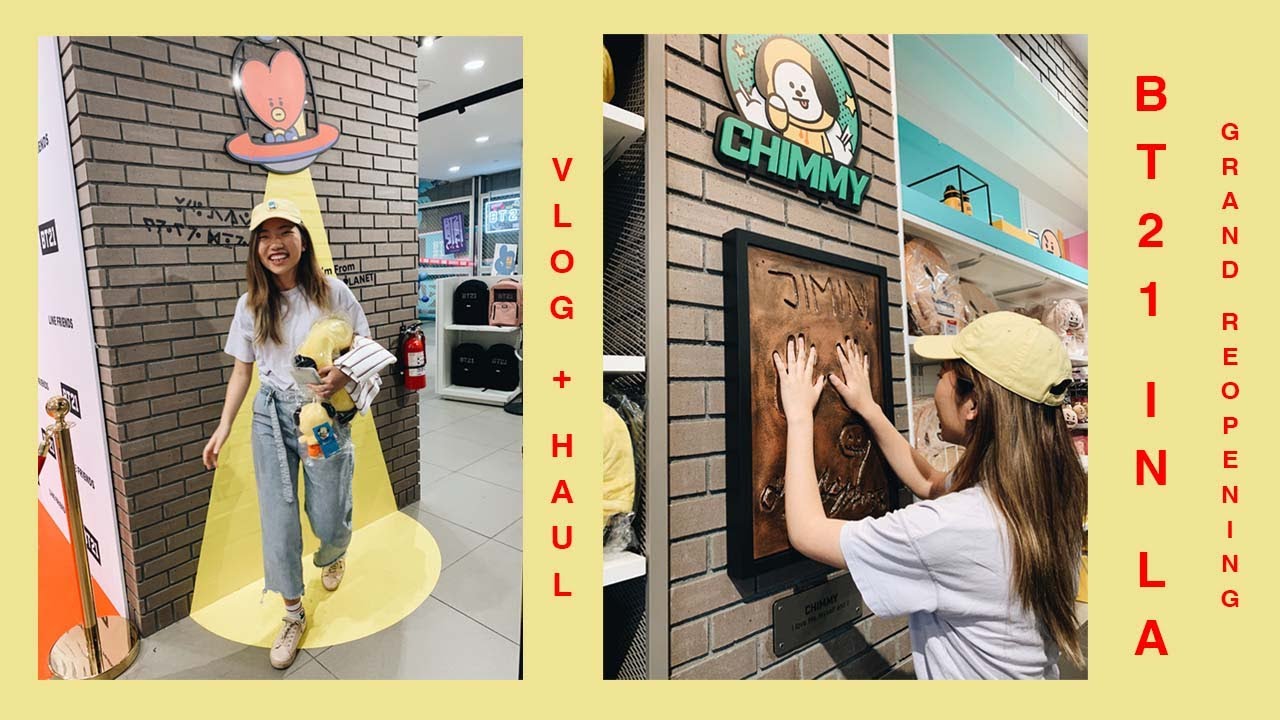 BT21 in Hollywood LA Reopening + Uniqlo T-shirt Collab | VLOG + HAUL