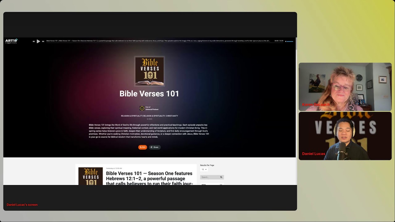 Bible Verses 101 in its first season, features Gospel of John 14:26–27.