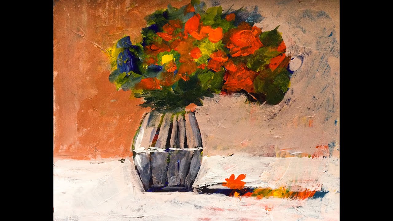 10-Minuten-Malerei: Upcycling - Vase mit Blumen in Acryl 🖌️🌼 | Inspirierendes Kunstvideo #tutorial