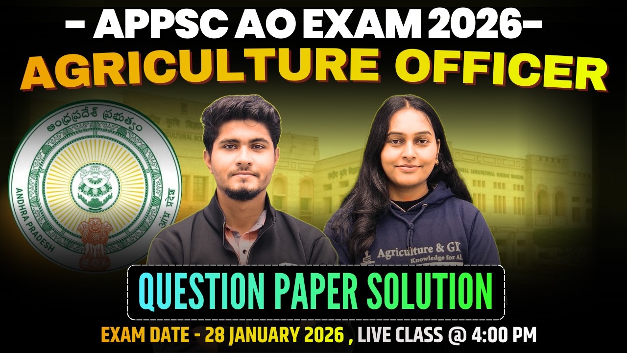 APPSC Agriculture Officer Exam Question Paper Solution 2026 | APPSC Agriculture Officer Exam Classes