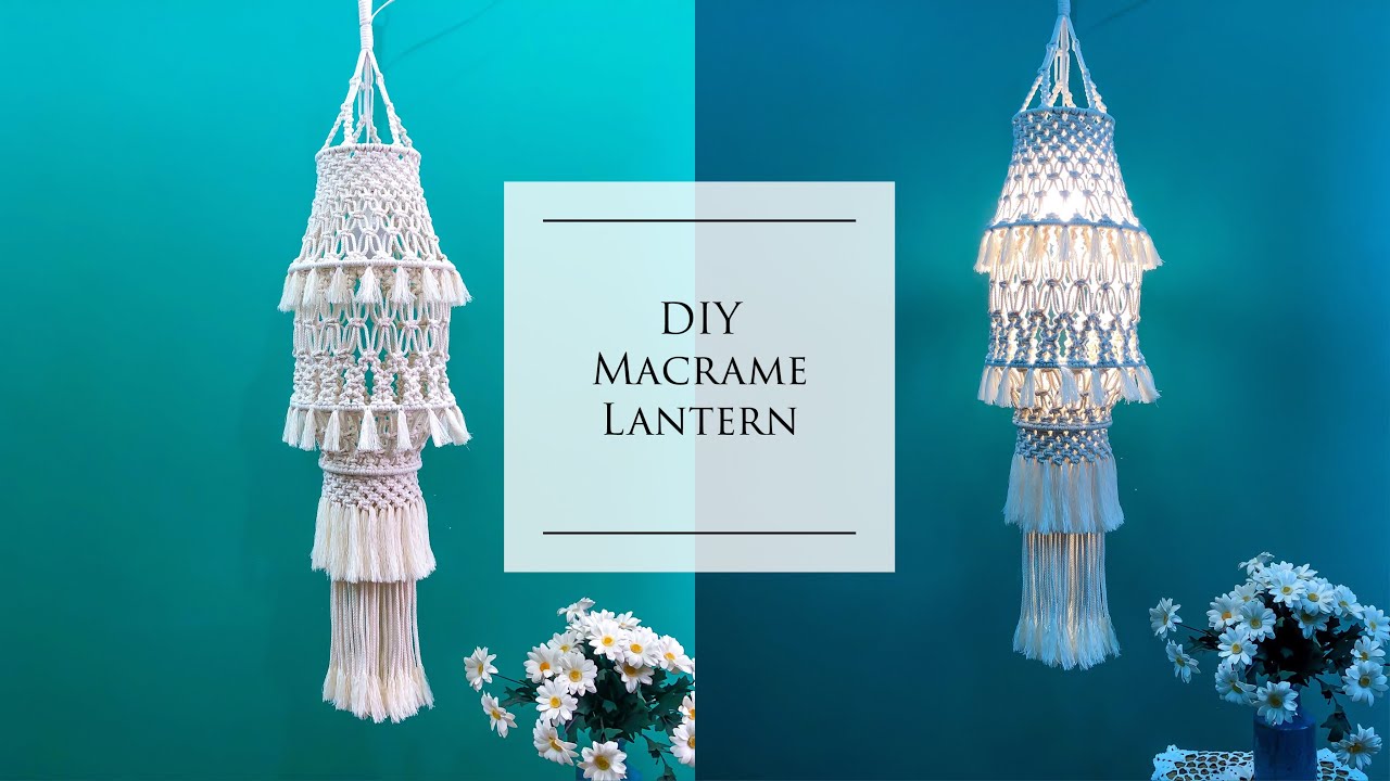 How to make a simple macrame lantern / Easy macrame lamp/ Step by step tutorial
