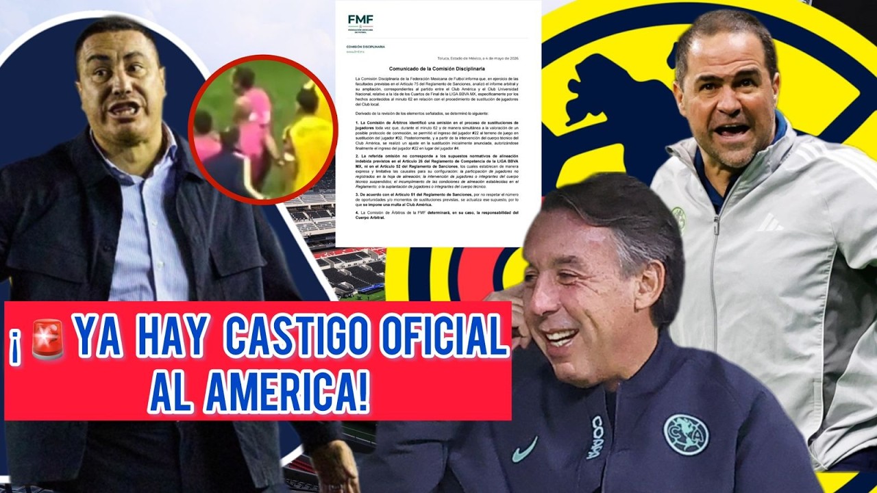 🚨 OFICIAL: POL&Eacute;MICO CASTIGO al AM&Eacute;RICA por ALINEACI&Oacute;N INDEBIDA vs PUMAS