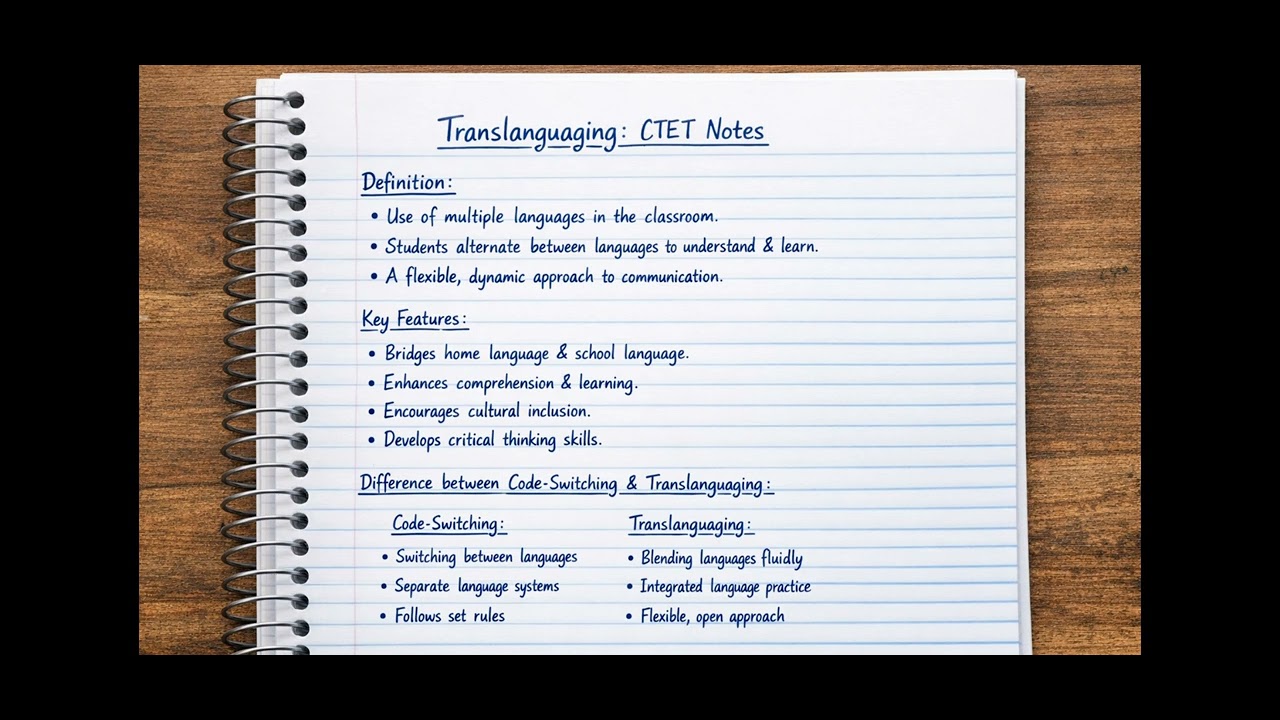 Translanguaging ctet notes l #ctet #ctetexam 
