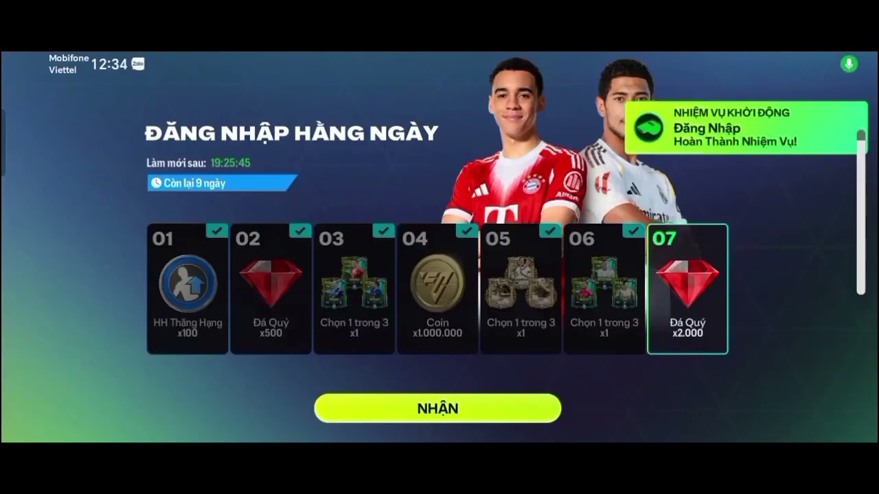 Ngày 5,6,7 thăng cấp đội hình thăng 2 ovr😁