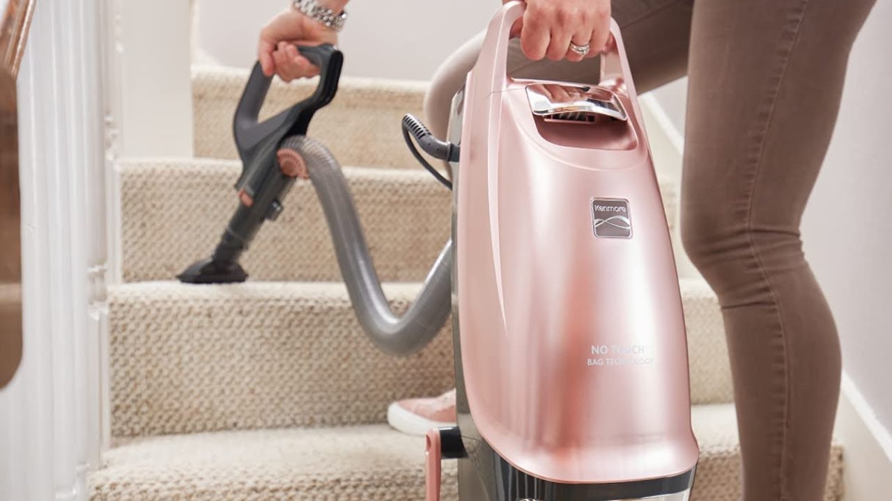 Kenmore BU4050 Intuition Bagged Upright Vacuum, liftup Cleaner with Hair Eliminator brushroll, Rose